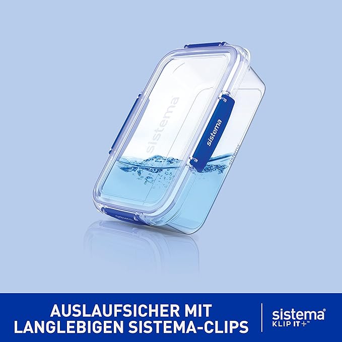 Leakproof, airtight 1 L containers for meal prep and lunches.