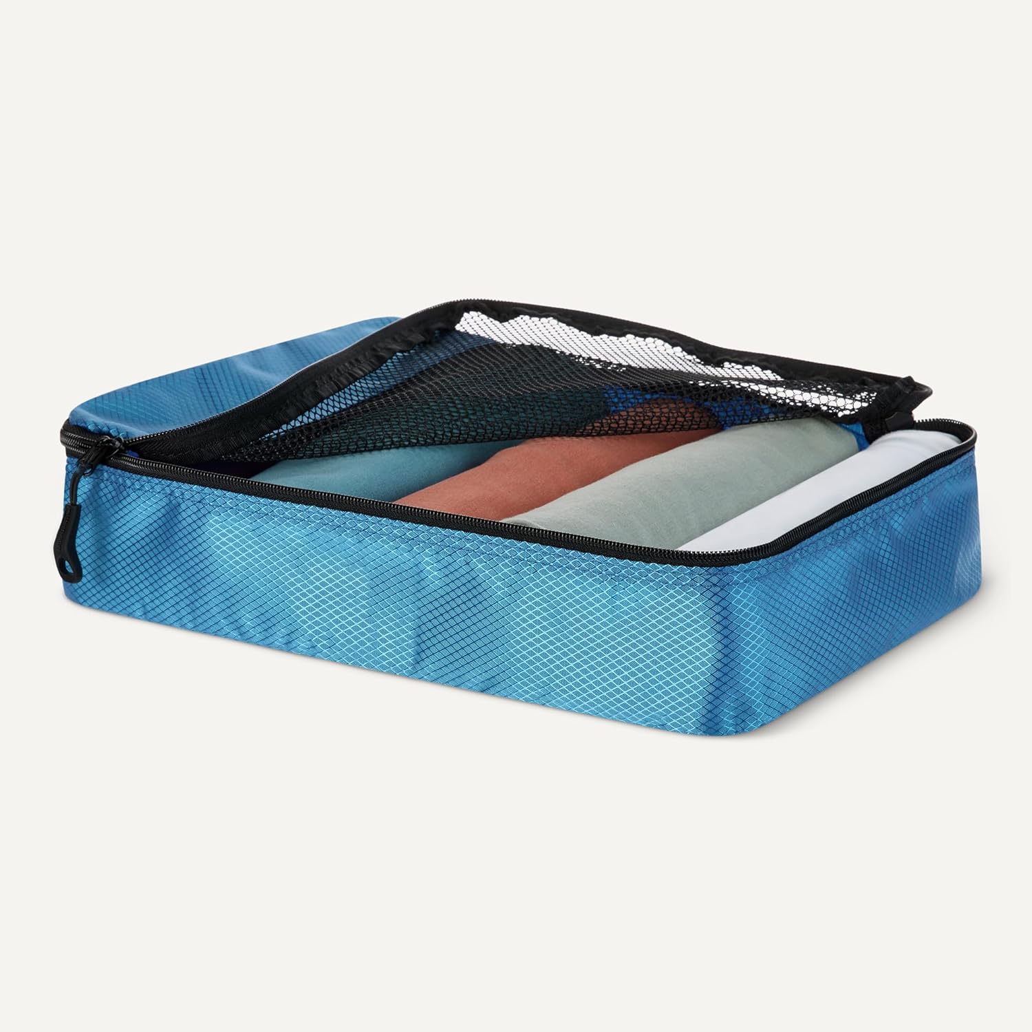 Lightweight Sky Blue packing cubes for organized travel.