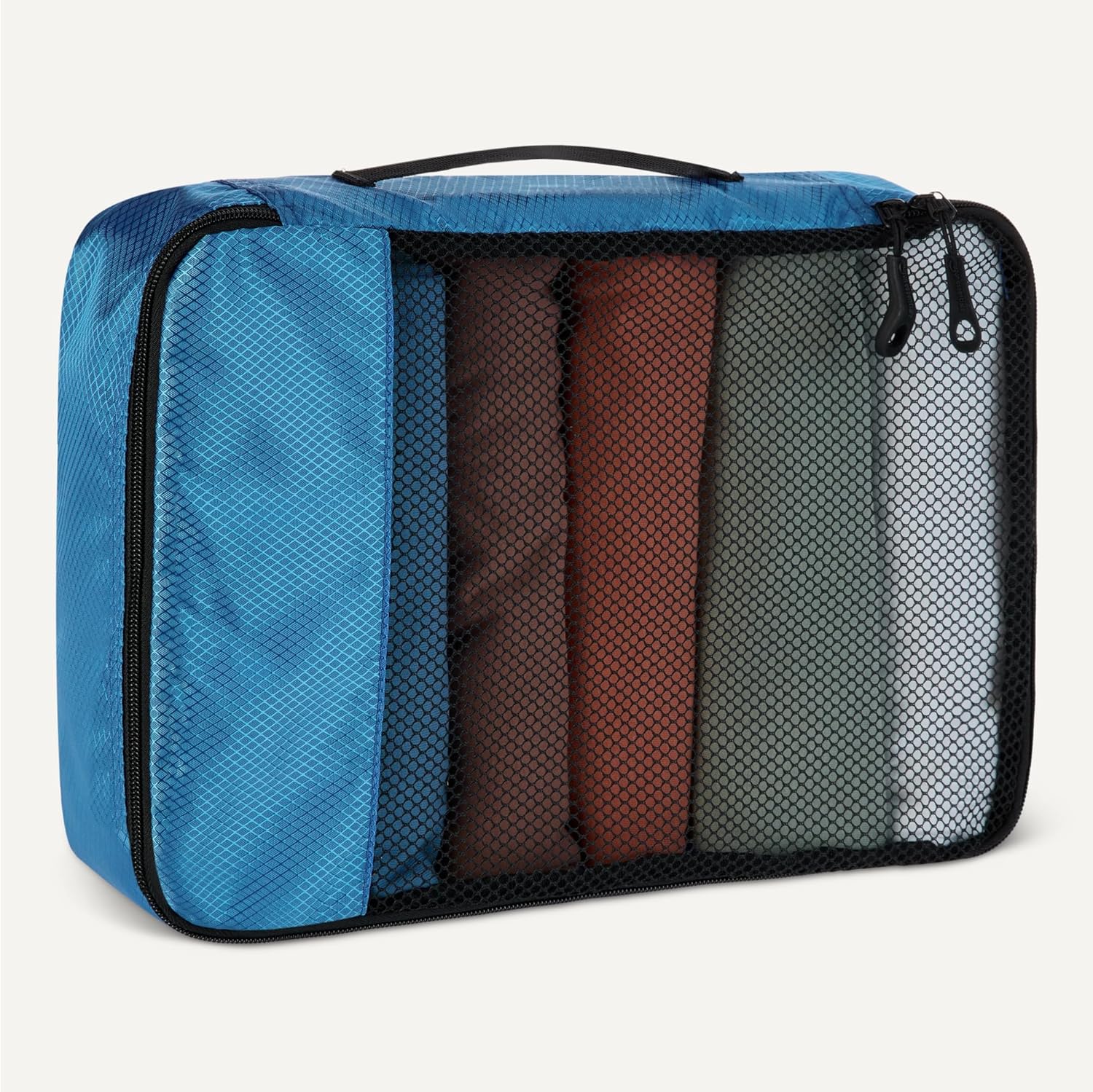 Lightweight Sky Blue packing cubes for organized travel.
