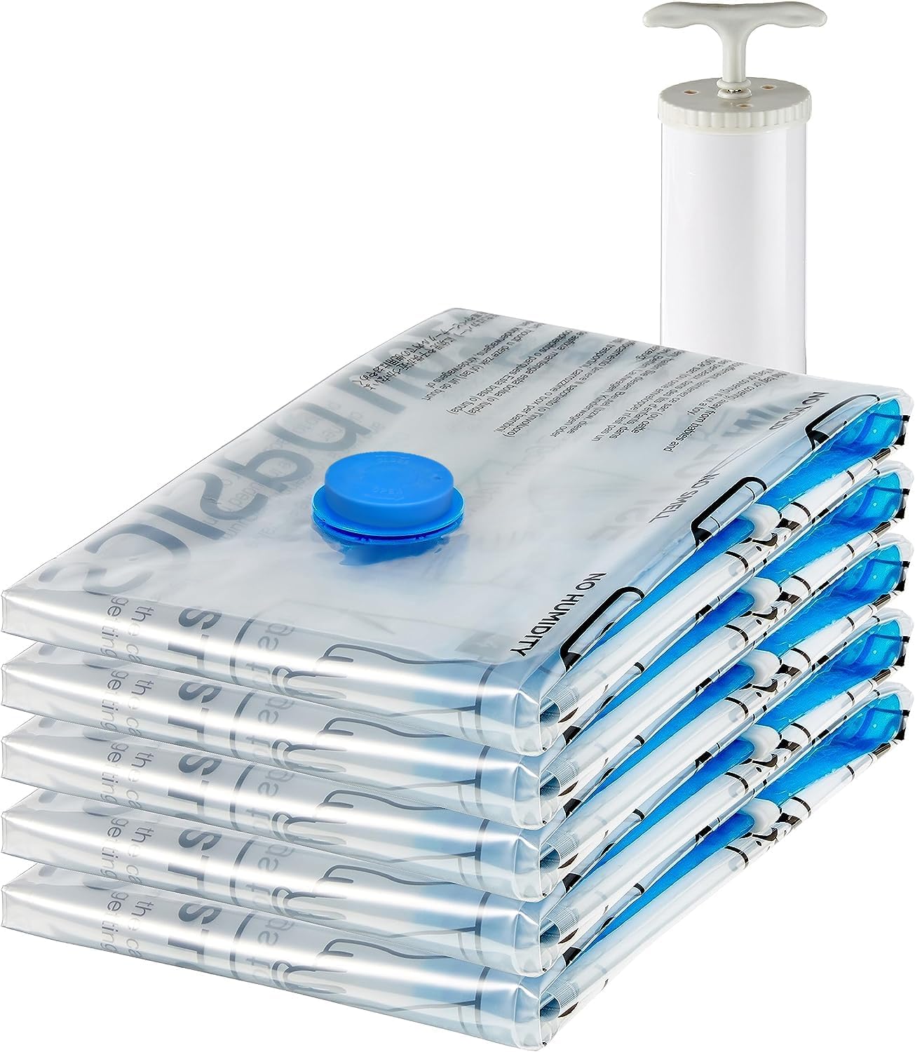 5 large vacuum storage bags with pump.