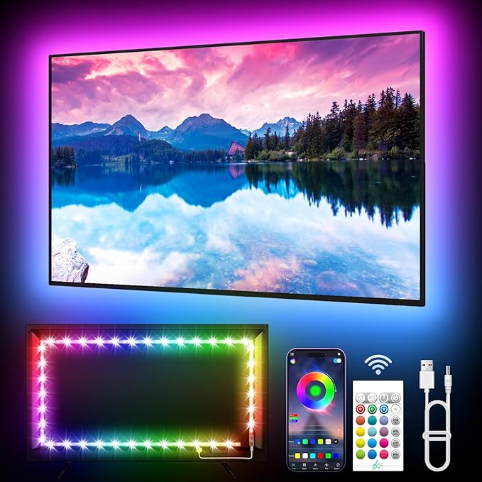 3m RGB TV LED lights with remote and music sync.