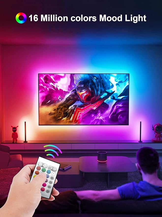 3m RGB TV LED lights with remote and music sync.