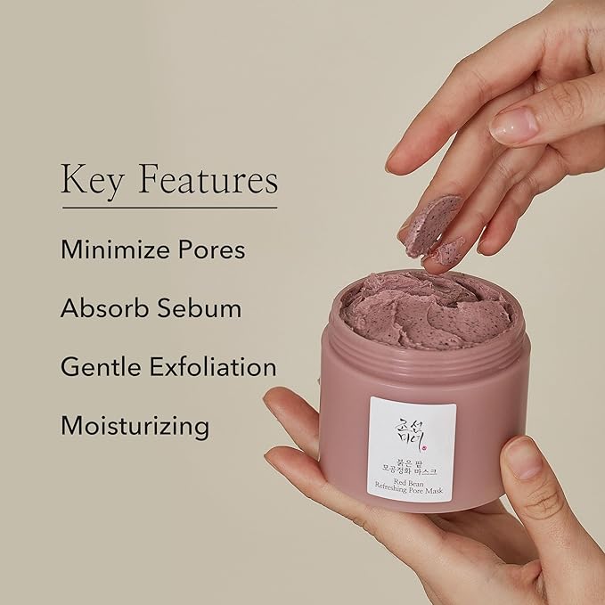 The Red Bean Pore Mask Cleanses And Smooths Skin.