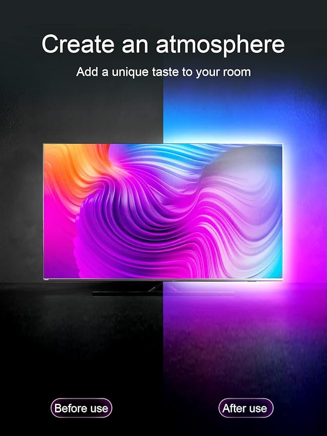 3m RGB TV LED lights with remote and music sync.