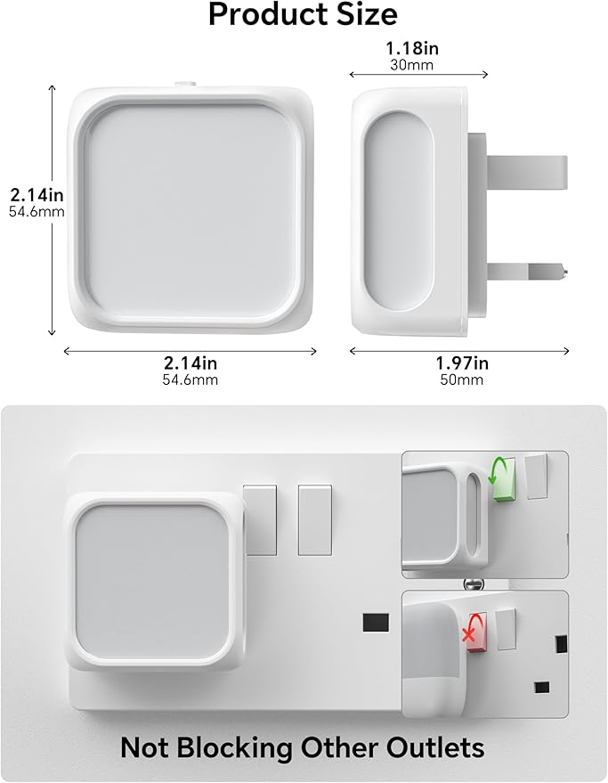 2-pack warm white night lights with sensor.
